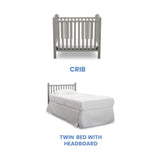 Delta Children Emery Mini Convertible Baby Crib with 2.75-inch Mattress, Grey Delta Children