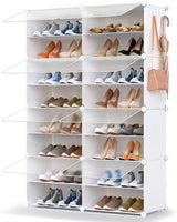 HOMICKER Shoe Storage,32 Pairs Shoe Rack Organizer for Closet Shoe Cabinet with Door Shoe Shelves for Closet,Entryway,Hallway,Bedroom HOMICKER