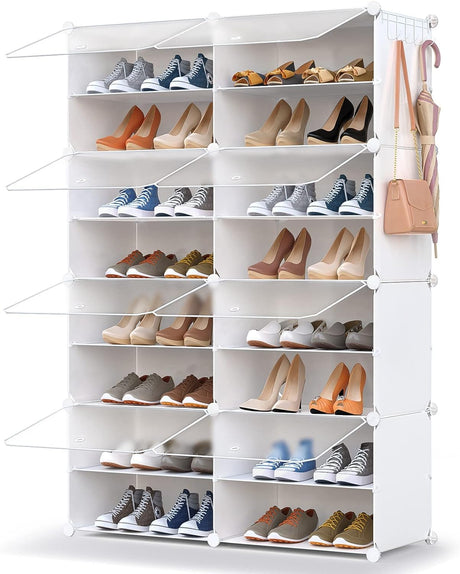 HOMICKER Shoe Storage,32 Pairs Shoe Rack Organizer for Closet Shoe Cabinet with Door Shoe Shelves for Closet,Entryway,Hallway,Bedroom HOMICKER