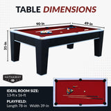 Hathaway Mirage 7.5 Ft Heavy Duty Pool Table – Includes Cue Sticks, Billiard Balls, Brush – Perfect for Professional and Family Billiards Games Room – Red Felt with Wood Finish Hathaway