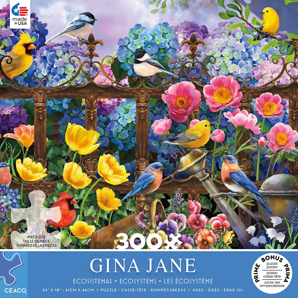 Ceaco - Gina Jane - Hydrangeas - Oversized 300 Piece Jigsaw Puzzle