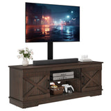 YITAHOME Farmhouse TV Stand with Mount, Sturdy TV Stand Mount for 32/45/55/60/65/70 inch TVs, Entertainment Center with Adjustable Shelf, TV Cabinet Media Console for Living Room, Espresso YITAHOME