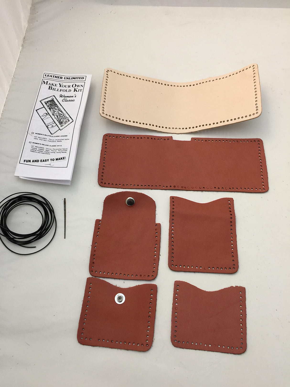 Make Your Own Leather Billfold Wallet Kit - DIY Leather Accessory - Men - Women - Children (Children's Classic Billfold Kit) Leather Unlimited