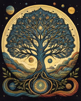 TUMOVO DIY Paint by Number Tree Paint by Numbers for Adults Abstract Moon Adult Paint by Numbers Kids on Canvas Wall Art Paint by Numbers for Adults Beginner 16x20 inch TUMOVO