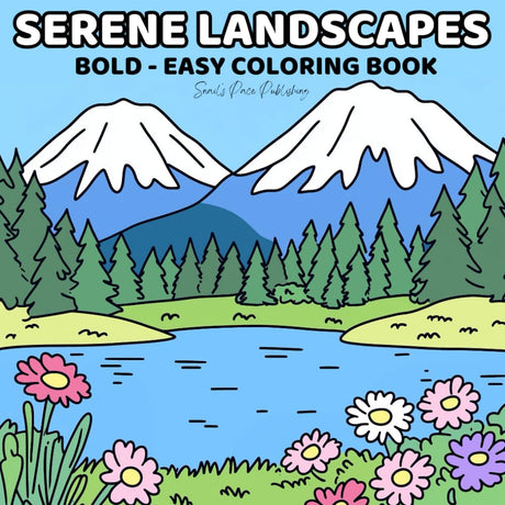 Serene Landscapes: Coloring Book for Adults and Teens Featuring Nature Scenes with Bold and Easy Designs for Relaxation (Bold & Easy Coloring Books) WoodArtSupply