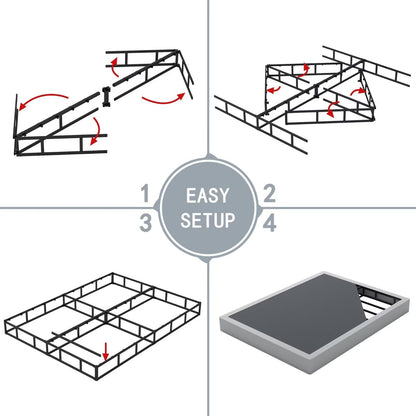 ALDRICH Box Springs King Size 9 Inch, Heavy Duty Metal Frame Mattress Foundation with Easy Clean Cover, Noise Free, Easy Assembly