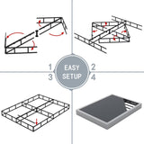 ALDRICH 7 Inch Heavy Duty Metal Box Spring Mattress Foundation 3000lbs Max Weight Capacity/Non-Slip/No Noise/Easy Assembly/Easy Clean Cover,King ALDRICH
