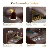 Reclining Sectional Couches for Living Room, L Shaped Large Sectional Reliner Sofa, Faux Leather Couch, Home Theater Seating with Console, Recliner Couch & Sofa Aotolo