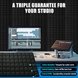 4 Pack Acoustic Panels, 48 x 24 x 2" Sound Proof Foam High Density Studio Wedge Tiles Fire Resistant Acoustic Panels for Home,Office, Recording Room, Studio (Black-4 Pack) shipxinfuren