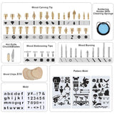 OUXi Wood Burning Kit, 110Pcs Pyrography Wood Burner Pen with Adjustable Temperature 200-480℃ Switch, Wood Burner Tool for Embossing, Carving, Engraving, Soldering Tips, Color Pencils, Carrying Case OUXi