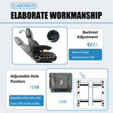 TICSEA Universal Tractor Seat, Forklift Seat with Retractable Seatbelt and Adjustable Backrest Headrest Armrests for Boat Excavator Harvester Loader Backhoe Dozer Telehandler(Black) TICSEA