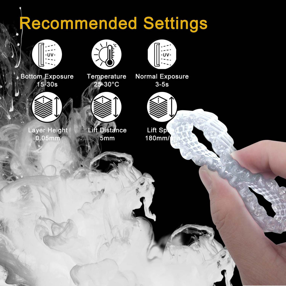 RepRapper Flexible Tough (Shore 80A) 3D Printer Resin, Soft Rubber/TPU Like 3D Printing Resin, High Elongation 405nm Fast UV-Curing Photopolymer Resin for LCD Printer, White 1000g RepRapper