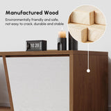 homary Extendable TV Stand with 3 Drawers Minimalist Rectangle Entertainment Center Walnut TV Console Table Up to 110" (Extendable: 70.9”W-110.2”W) (White & Walnut) homary