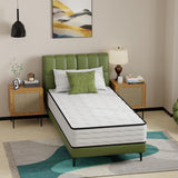 PayLessHere 10 Inch Innerspring Twin Mattress Medium Firm Hybrid Mattress with Removable Cover CertiPUR-US Certified Bed-in-a-Box Pressure Relief Foam Mattress,White PayLessHere