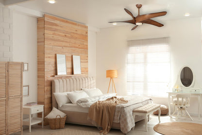 MINKA-AIRE F905L-DK Artemis XL5 62 Inch Ceiling Fan with LED Light and DC Motor in Distressed Koa Finish