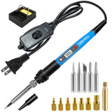 Soldering Iron Heat Set Insert Tool, 80W 110V LCD Digital Soldering Welding Iron Kit with Iron Tips and Heat Set Insert Tips, 16-in-1 Adjustable Temperature 180-500℃ Solder Kit, Blue Lunamor