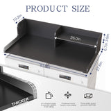 DTK Washer Dryer Wood Countertop with Shelf, Laundry Topper with Non-Slip Mat,27.55" Depth x 54" Width Dryer Covers for The Top with Edge Rails, Black DTK