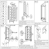 TVMCNA 67" Curio Display Cabinet for Collectibles 5 Tier Metal Storage Cabinet Curio Cabinet with Glass Doors, Tall Display Case Bookshelf with Doors for Living Room, Kitchen, Pantry TVMCNA