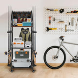 MUONM Fishing Rod Holders for Garage,Fishing Rod Rack with 3 Tier can Holds up to 12 Rods,Fishing Rod Organizer with Wheels for Outdoor and Indoor,Dark Black (Large) MUONM