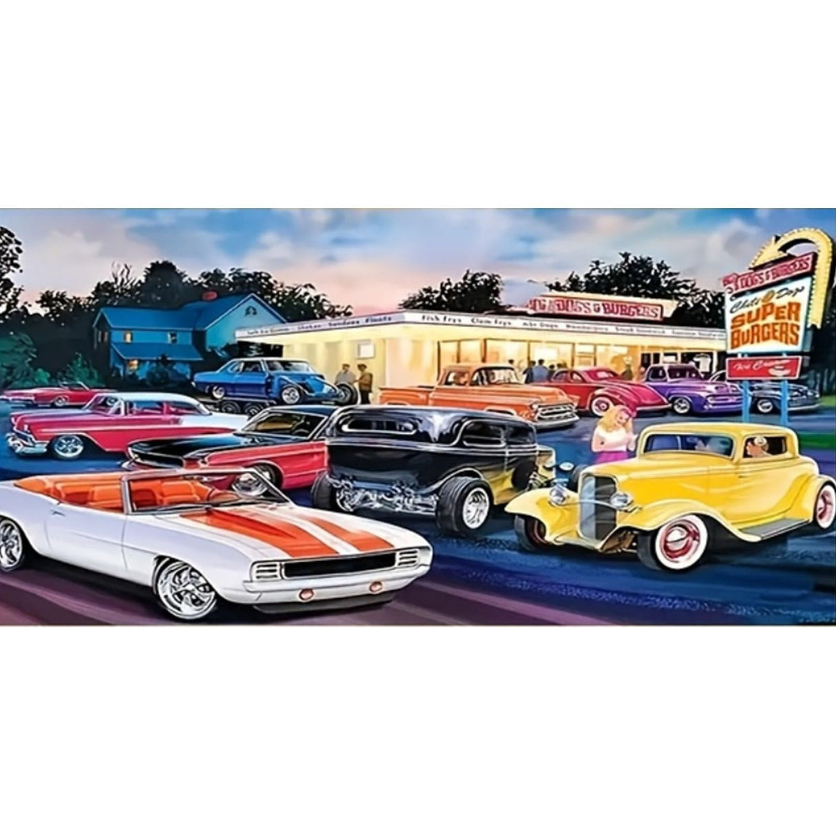 KTHOFCY 5D DIY Diamond Painting Kits for Adults, Retro Car Full Drill Embroidery Cross Stitch Crystal Rhinestone Paintings Pictures Arts Wall Decor Painting Dots Kits 15.7X27.5inch KTHOFCY