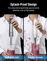 1000W Powerful Immersion Blender handheld, 2024 New Update Hand Blender with 25-Speed, Scratch-Resistant Hand Mixer with Heavy-Duty Copper Brushless Motor and Gift Box SHEANLAH
