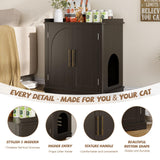Halitaa Cat Litter Box Enclosure Furniture, Hidden Litter Box Furniture with Removable Dividers, Reversible Entrance Can Be on Left or Right Side, for Hallway, Bedroom, Black, 31.4" L Halitaa