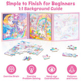 Unicorn Magnetic Puzzle for Kids 3-5, 75 pcs Magnetic Travel Puzzles Games for Toddlers Ages 3-8 Car Plane Road Trip Activities 3 in 1 Toys Gift for Girls WERNNSAI