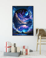 KINPLUB 5D Diamond Painting Kits for Adults, Blue Moon Landscape Diamond Art Kits for Beginners, DIY Full Round Drill Dream Night Paint with Diamond Pictures Gem Art, Home Wall Decor 12 x 16 Inch KINPLUB