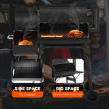 43-inch Charcoal Outdoor BBQ Grill - Portable Camping Grill for 6-10 People, Offset Smoker, Braised Roast, Patio and Backyard Picnic Grill PayLessHere