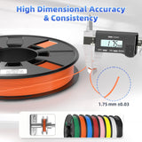 8-Color PETG Filament Bundle for 3D Printers 1.75 mm, 8 Pack Filament Refills, 269 FT 250 g Per Spool, 2 kg in Total, White, Black, Red, Blue, Yellow, Green, Orange Yellow, Sakura Pink SWER