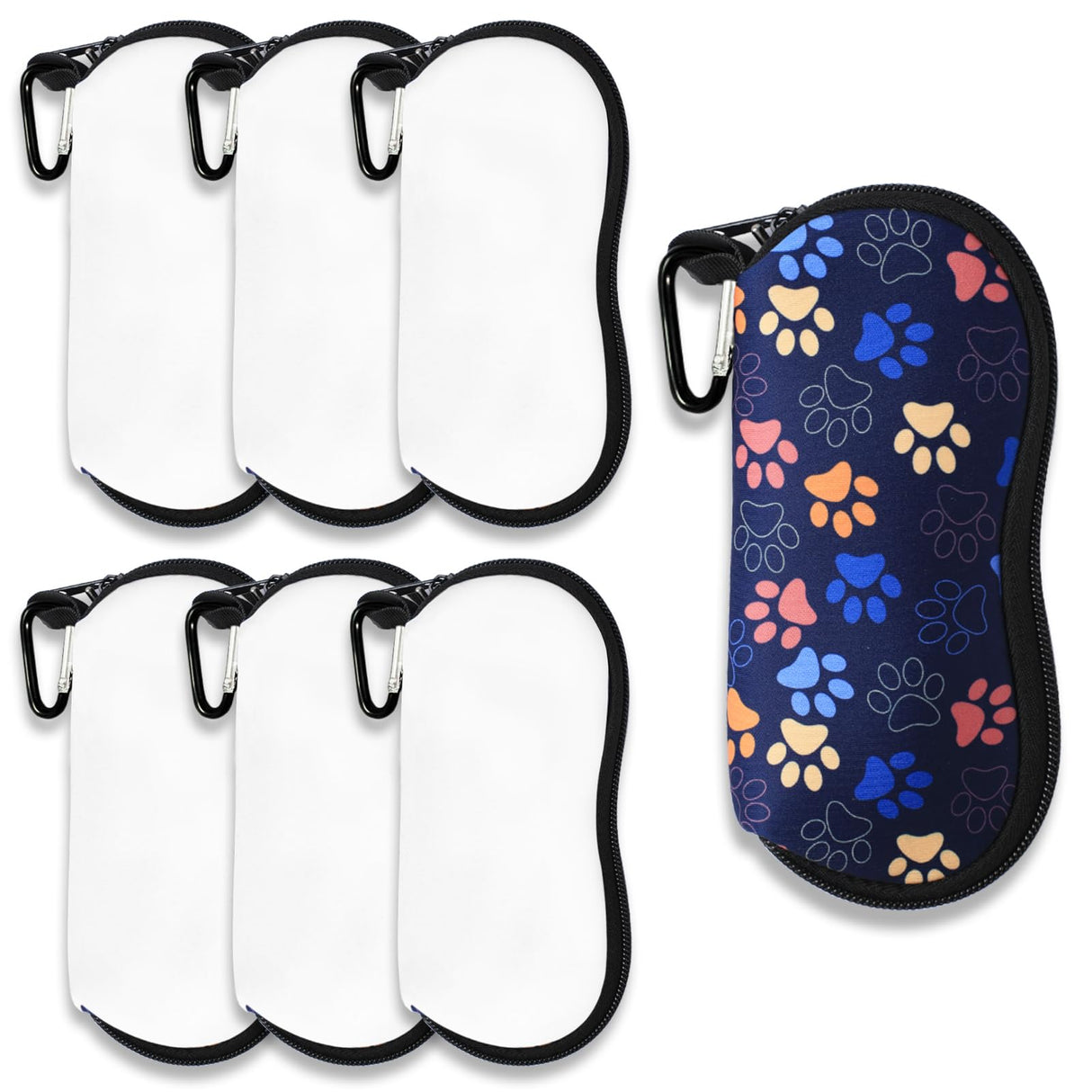 6 Pcs Sublimation Sunglasses Case Blanks Set,Sublimation Blanks Sunglass Case Neoprene Sunglass Case for Sublimation Blanks Sunglasses Travel Case Soft With Mountain Buckle Heat Transfer Printing Dye KKSUBCA