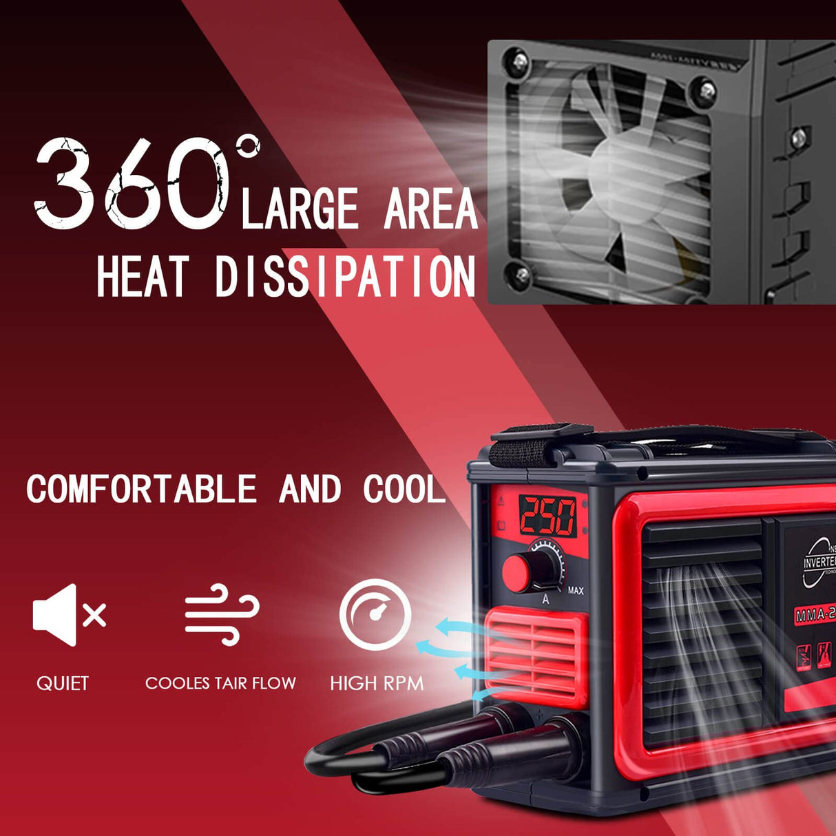 Welding Machine, Upgraded MMA-250A 110V Welder Machine,Portable Stick Welder IGBT Digital Display LCD,Home DIY Arc Welder,Hot Start Arc Force Anti-stick Mini Welder HGNVGZ