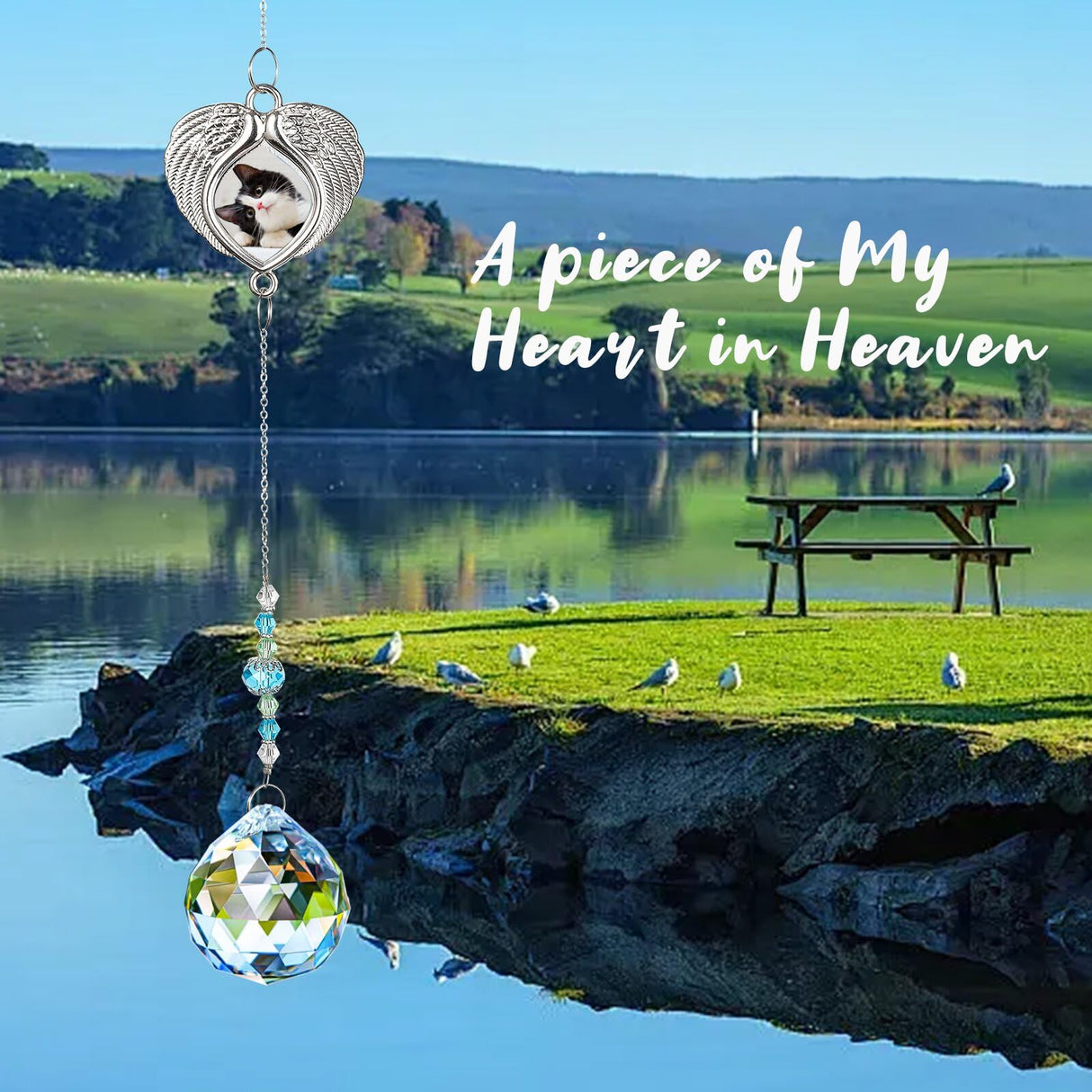 ALLMKPY Memorial Gifts for Lost Loved One Sublimation Photo Ornament Crystal Ball Sun Catcher, in Loving Memory Sympathy Bereavement Grief Funeral Condolence Thanksgiving for Mom Dad Friend ALLMKPY