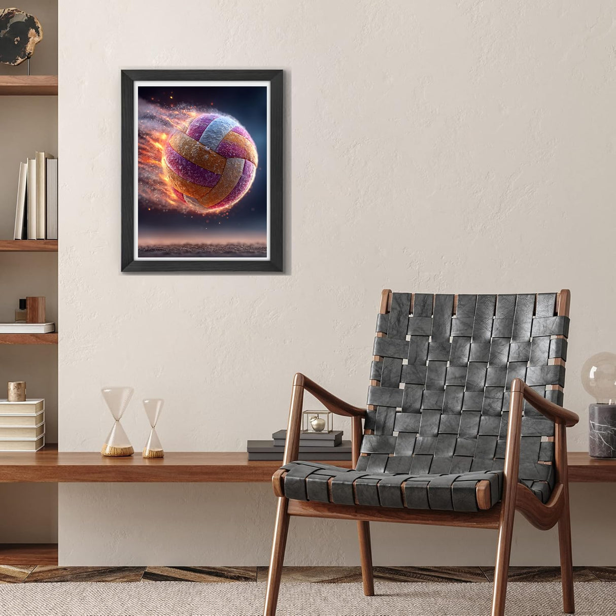 CDYCNXZ Volleyball Diamond Painting Kits for Adults, Ball Sport Full Drill Painting by Diamonds Art and Craft for Home Wall Decor Gift 12x16 inch CDYCNXZ