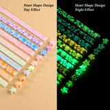 1260 Sheets Luminous Origami Star Paper Strip with 6 Patterns Glow in Dark Folding Stars Paper Lucky Stars Paper for DIY Handmade Crafts Paper Stars Unixing