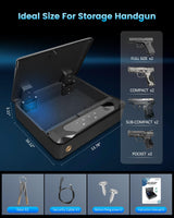 Adoreal Smart Biometric Gun Safe for Handguns, 4 Ways Quick-Access Fingerprint Gun Safe for Pistols, Fingerprint/Digital Keypad/Key/APP Gun Locks Box for 2 Guns, Sturdy Heavy Steel Construction Adoreal