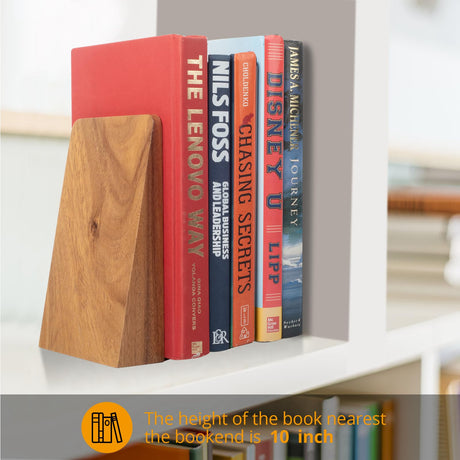 DRELIFAM Walnut Book Ends Heavy Duty Handmade Bookends for Shelves Book Ends Decorative to Hold Heavy Books (Walnut Wood Large) DRELIFAM