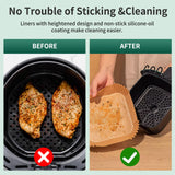 Air Fryer Liners Disposable Paper, 150 PCS Non-stick Parchment Paper, Air Fryer Disposable Liners For 5-8QT Air fryer, Oil-proof 8 Inch Airfryer Paper for Frying, Baking, Roasting Microwave (Square) AOJOYS