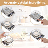 Yusshn Digital Kitchen Scale - Precision Food Scale for Cooking & Baking (1g/0.05oz Accuracy) - Waterproof Stainless Steel with LCD Display, Batteries Included - Weight in Grams & oz (Ash Silver) Yusshn