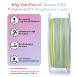 ZIRO Matte 3-in-1 Color Change PLA Filament 1.75mm, Magic Discoloration 3D Printer Filament, Different Color Coextrusion Chrome 3D Material, Fit Most FDM 3D Printers,1KG/2.2lb Spool, Neon ZIRO