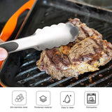 Tongs for Cooking, 9-Inch Stainless Steel Kitchen Tongs, Locking Metal Food Tongs with Silicone Non-Slip Grip, Kitchen Utensils Tongs for Food, Salad and Outdoor BBQ (Set of 4) TENTA KITCHEN
