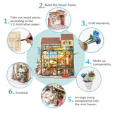 Rolife DIY Miniature Doll House Kit with Furniture for Children Adult Wooden Kits Toy (Emily's Flower Shop) Rolife