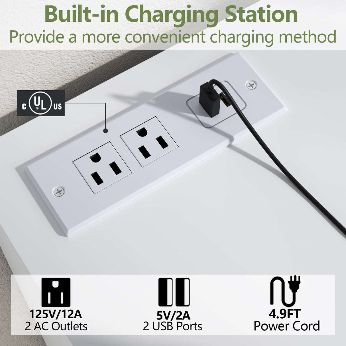 8 Drawers Dresser with Charging Station, White Dresser for Bedroom with LED Lights, Modern Chest of Drawers for Closet, Double Wide Dresser Organizer for Bedroom, Living Room, Entryway (White) Gyfimoie