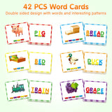 Vanmor 27 PCS Magnetic Wooden Alphabet Train Sets | ABC Letter Learning Toy Trains with 42 PCS Flash Cards, 1 Engine, 1 Storage Bag | Toddlers Kids Boys Girls Educational Toys for 3 4 5 6 7 Years Old Vanmor