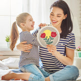 Enkor Punch Needle Kit Adults Beginner,Needle Punch Embroidery Kits Beginners Kids Include Instructions Video, Fabric,Hoop,Yarns,Threader-Flowers Love F1 Enkor