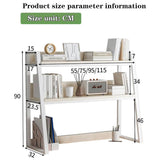 2-Tier Black Desktop Bookshelf Organizer for Efficient Home Office & Dorm Storage Oisei