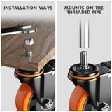 5 Inch Caster Wheels, Threaded Stem Casters Set of 4 Heavy Duty, Cart Wheels 1/2"-13 x 1 (Screw Diameter 1/2", Stem Length 1"), Safety Dual Locking Industrial Casters, Wheels for Cart, Furniture YUPEZOP