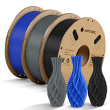 ANYCUBIC PLA Filament 1.75mm Bundle 3KG, 3D Printing PLA Filament 1.75mm Dimensional Accuracy +/- 0.02mm, 1KG Spool (2.2 lbs), 3KG, Black+Gray+Blue ANYCUBIC