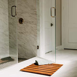 Villa Acacia Wooden Bath Mats -23 x 23 Inch Acacia Wood Indoor or Outdoor Shower Mats - Slated Platform Wood Shower Mat for Floor﻿ Thirteen Chefs
