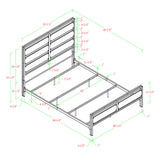 Rustic Queen Size Bed Frame with Metal Headboard and Footboard in Reclaimed Wood Finish Walker Edison